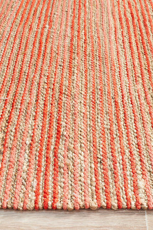 Pageant Stripes Coral Rug - Floorsome - MODERN