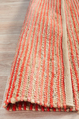 Pageant Stripes Coral Rug - Floorsome - MODERN