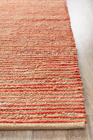 Pageant Stripes Coral Rug - Floorsome - MODERN