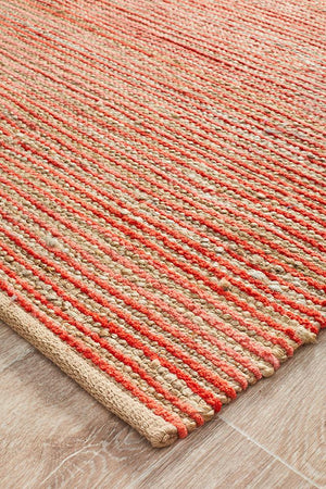 Pageant Stripes Coral Rug - Floorsome - MODERN