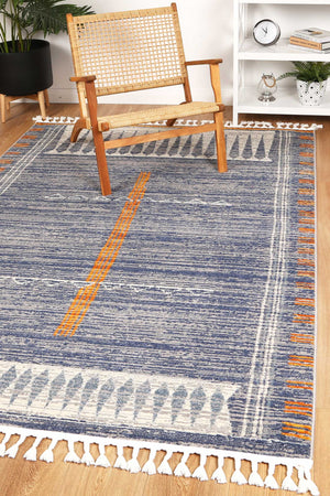 Pasto Tribal Blue Rug - Floorsome - Rug