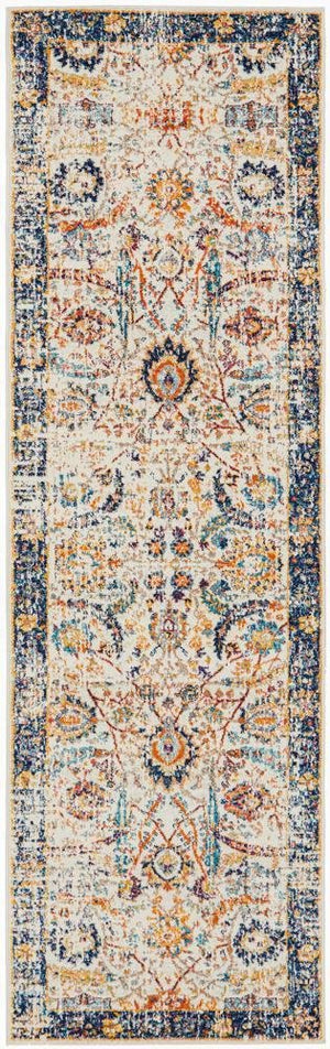 Peacock Ivory Transitional Runner Rug - Floorsome - Modern