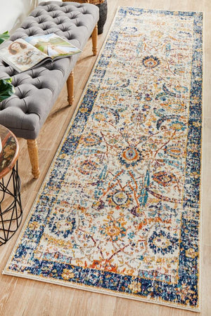 Peacock Ivory Transitional Runner Rug - Floorsome - Modern