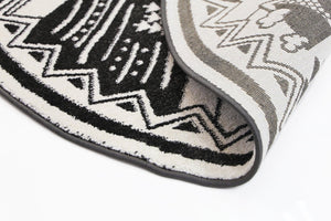 Piccolo Black and White Kids Camping Adventure Kids Rug - Floorsome - Kids