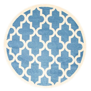 Piccolo Blue and White Lattice Pattern Kids Rug - Floorsome - Kids