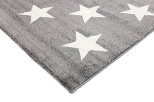 Piccolo Charcoal and White Stars Kids Rug - Floorsome - Kids