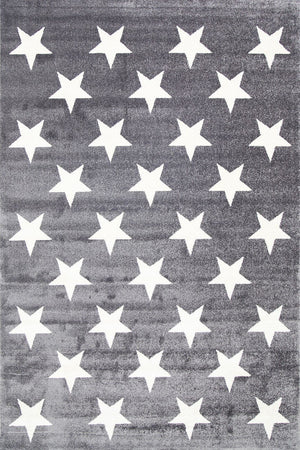 Piccolo Charcoal and White Stars Kids Rug - Floorsome - Kids