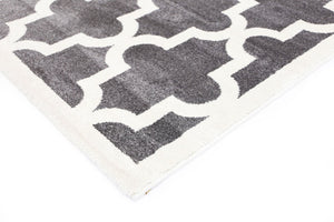 Piccolo Grey and White Lattice Pattern Kids Rug - Floorsome - Kids