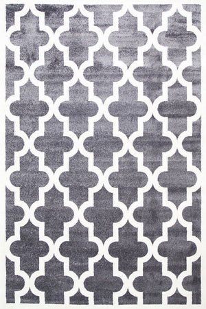 Piccolo Grey and White Lattice Pattern Kids Rug - Floorsome - Kids