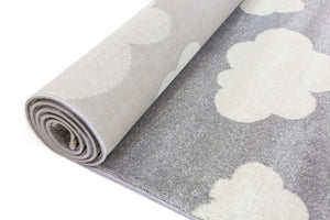 Piccolo Grey White Cloud Kids Rug - Floorsome - Kids