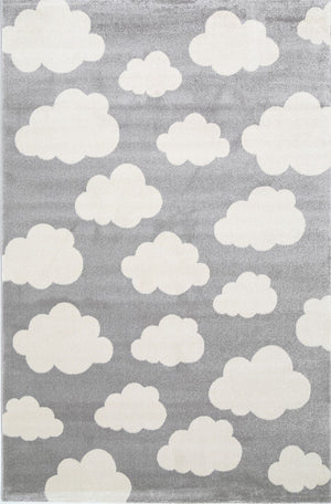 Piccolo Grey White Cloud Kids Rug - Floorsome - Kids