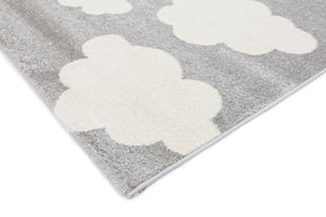 Piccolo Grey White Cloud Kids Rug - Floorsome - Kids