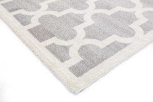 Piccolo Light Grey and White Lattice Pattern Kids Rug - Floorsome - Kids