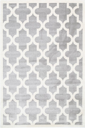 Piccolo Light Grey and White Lattice Pattern Kids Rug - Floorsome - Kids