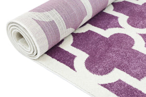 Piccolo Violet Pink and White Lattice Pattern Kids Rug - Floorsome - Kids