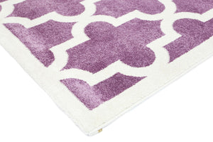 Piccolo Violet Pink and White Lattice Pattern Kids Rug - Floorsome - Kids