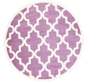 Piccolo Violet Pink and White Lattice Pattern Kids Rug - Floorsome - Kids