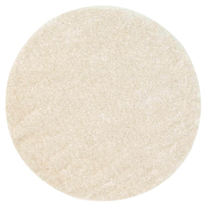 Puffy Soft Shag Round Rug Ivory - Floorsome - Shag