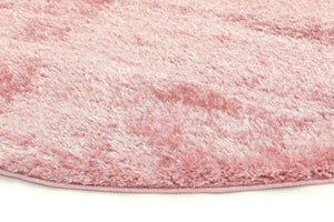 Puffy Soft Shag Round Rug Pink - Floorsome - Shag