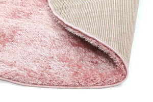 Puffy Soft Shag Round Rug Pink - Floorsome - Shag