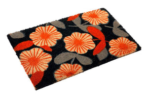 PVC Backed Coir Door Mat - Floral 75x45cm - Floorsome - Door Mat