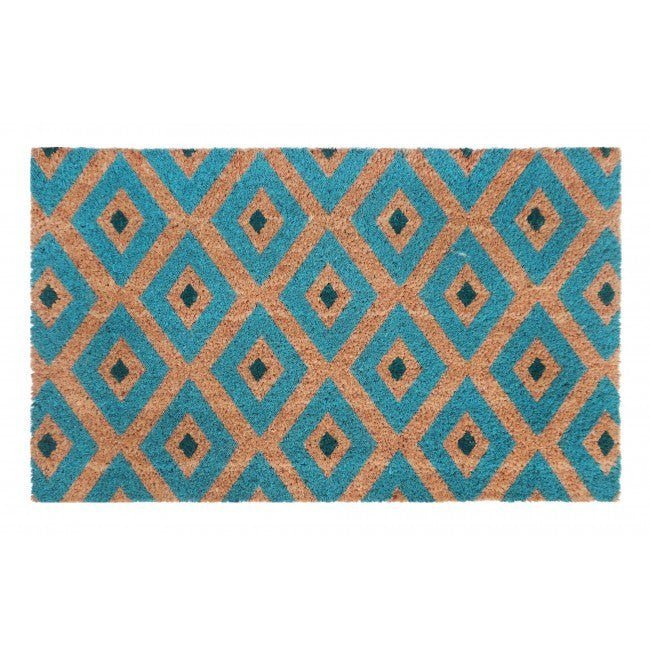 PVC Backed Coir Door Mat - Kimberley Blue 75x45cm