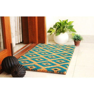 PVC Backed Coir Door Mat - Kimberley Blue 75x45cm - Floorsome - Door Mat