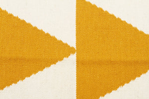 Pyramid Flat Weave Runner Rug Yellow - Floorsome - Modern