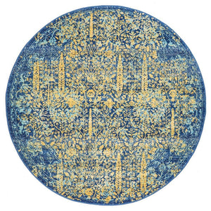 Radiance 411 Royal Blue Round Rug - Floorsome - Radiance Collection