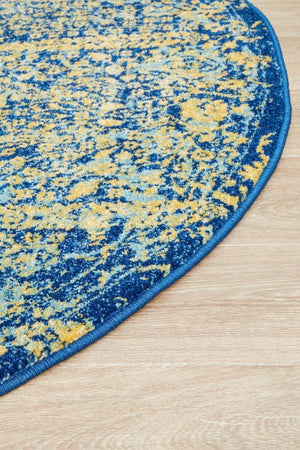 Radiance 411 Royal Blue Round Rug - Floorsome - Radiance Collection