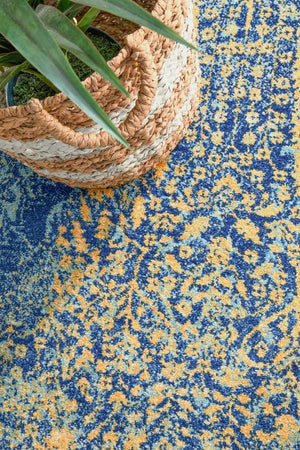 Radiance 411 Royal Blue Runner Rug - Floorsome - Radiance Collection