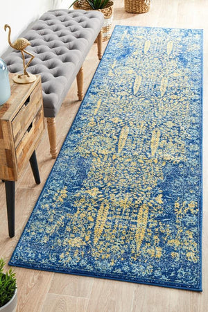 Radiance 411 Royal Blue Runner Rug - Floorsome - Radiance Collection