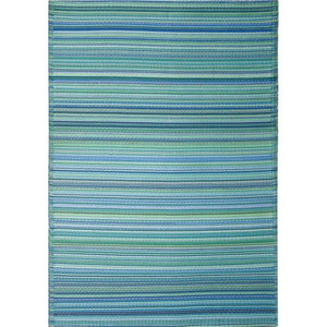 Recycled Plastic Outdoor Rug - Cancun Aqua - Floorsome - Outdoor Rugs