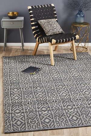 Relic Sammy Graphite Cobolt Rug - Floorsome - MODERN