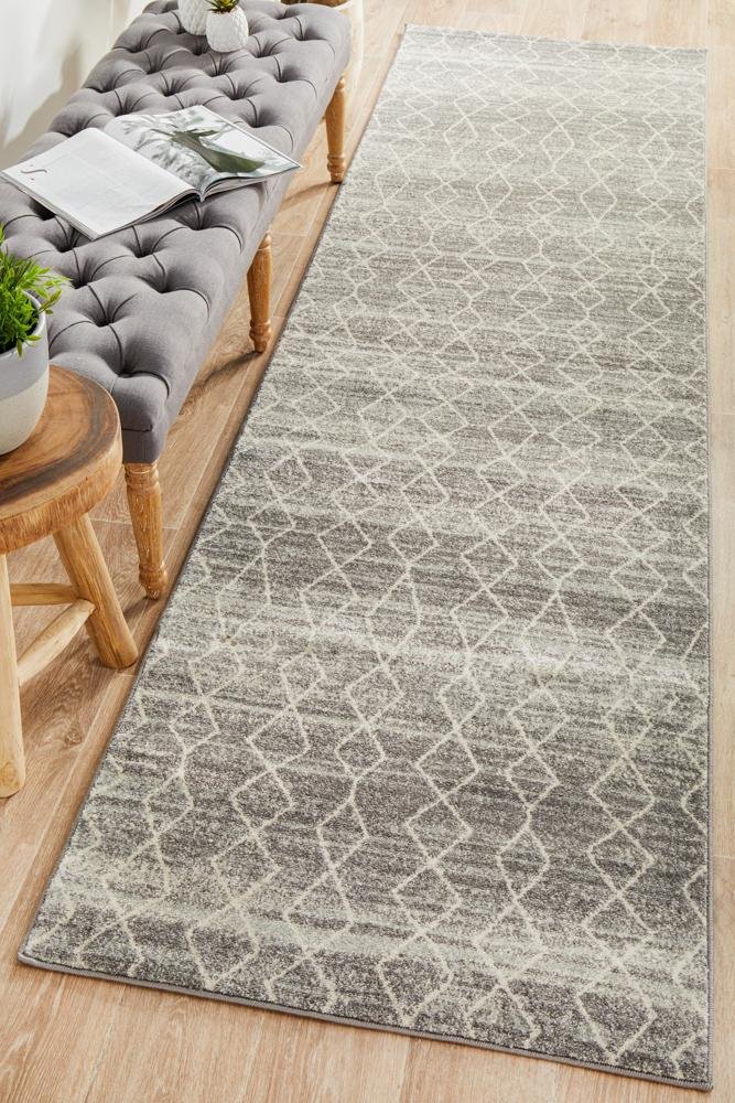 Remy Silver Transitional Runner Rug