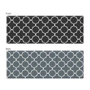 Renaissance Black & Grey Soft Padded Trellis Kitchen Mat - Floorsome - Kitchen Mat