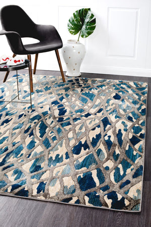 Ropes Modern Blue Rug - Floorsome - Modern