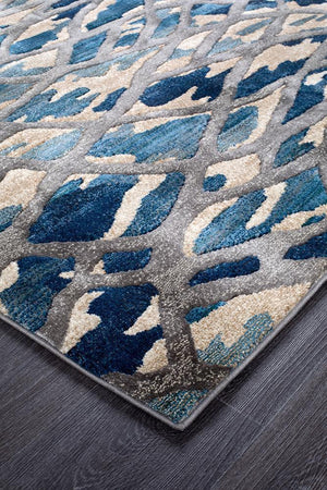 Ropes Modern Blue Runner Rug - Floorsome - Modern