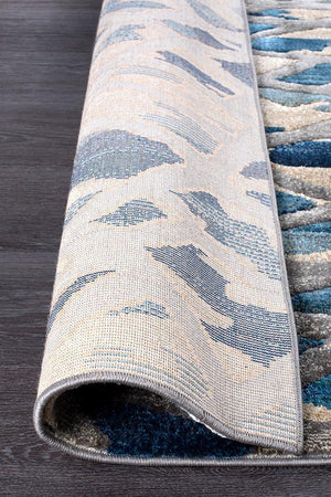 Ropes Modern Blue Runner Rug - Floorsome - Modern