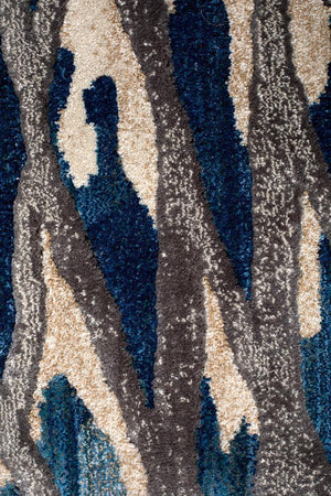 Ropes Modern Blue Runner Rug - Floorsome - Modern