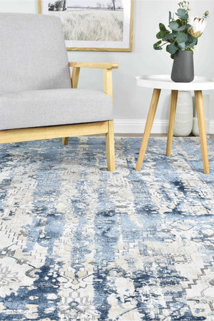 Rosalind 27340A Vintage Denim Rug - Floorsome - INDOOR/OUTDOOR