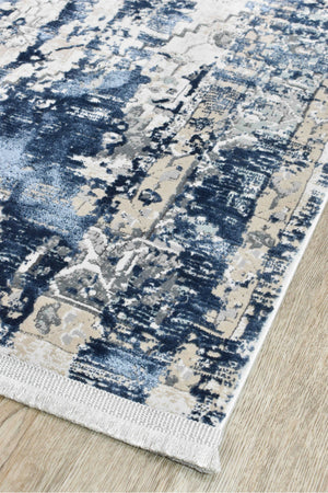 Rosalind 27340A Vintage Denim Rug - Floorsome - INDOOR/OUTDOOR