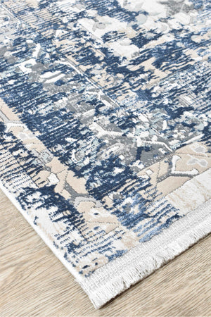 Rosalind 27340A Vintage Denim Rug - Floorsome - INDOOR/OUTDOOR