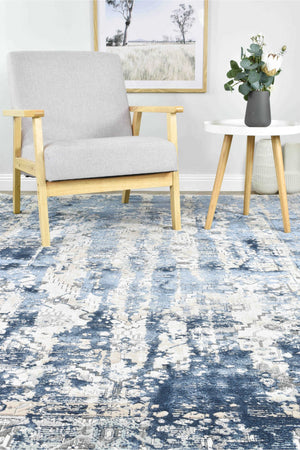 Rosalind 27340A Vintage Denim Rug - Floorsome - INDOOR/OUTDOOR