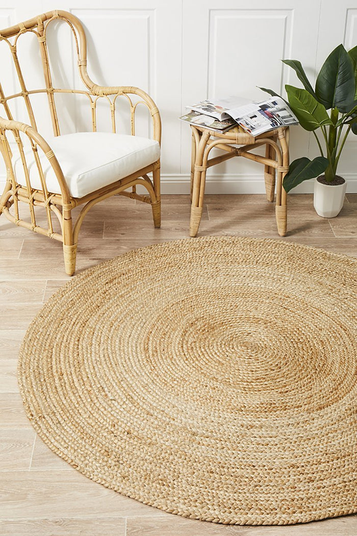 Round Jute Natural Rug