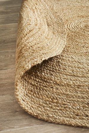 Round Jute Natural Rug - Floorsome - Natural