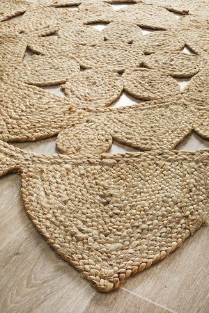 Round Jute Natural Stellar Rug - Floorsome - Flatweave