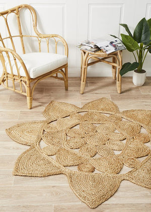 Round Jute Natural Stellar Rug - Floorsome - Flatweave