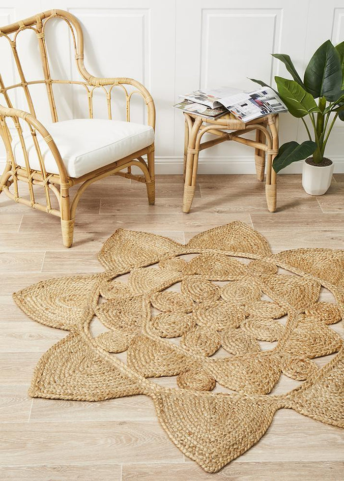 Round Jute Natural Stellar Rug