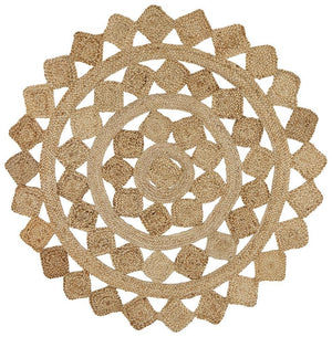 Round Jute Natural Tessellate Rug - Floorsome - Flatweave